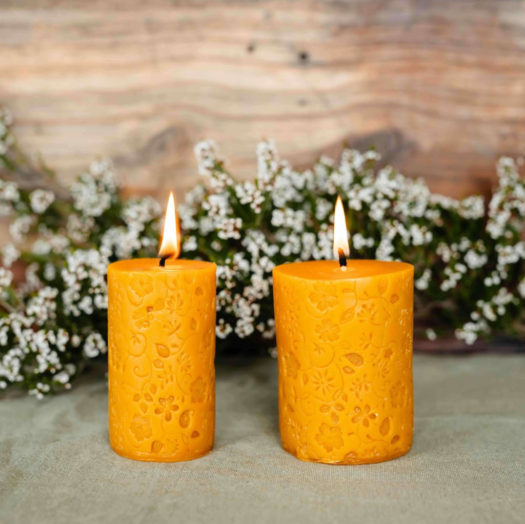 Beeswax Candle - Flowers