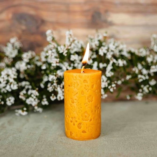 Beeswax Candle - Flowers